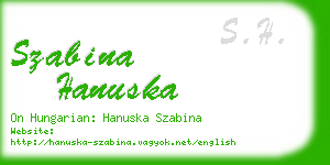 szabina hanuska business card